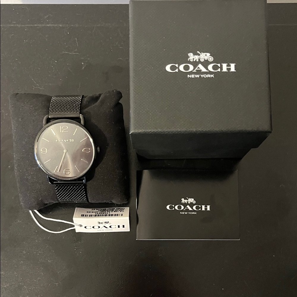 Coach Unisex Black Mesh Strap Watch